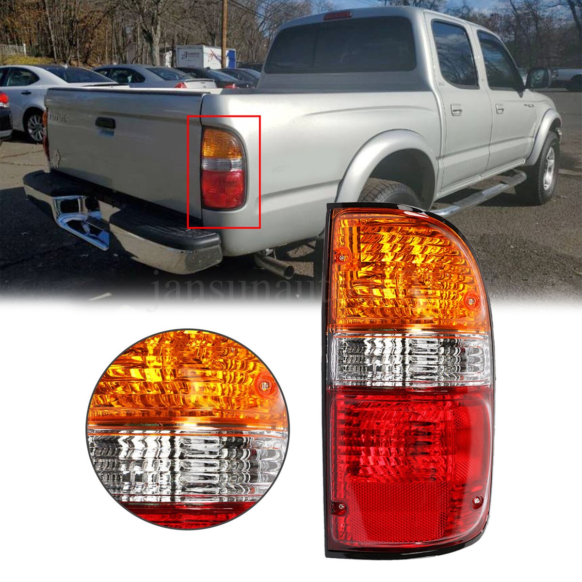 For 2001-2004 Toyota Tacoma Left & Right Tail Light Assemblies - Direct Replace W/Bulbs - View #3