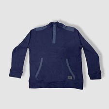Dkny Men's Blue Double Knit-Rib Funnel-Neck Sweater Size XL