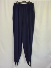 VINTAGE STIRRUP PANTS NAVY BLUE FITTING IMAGE SIZE 22W ELASTIC WAIST USA MADE