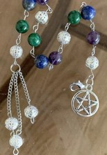 Handmade Pagan Prayer Beads Witches Ladder Rosary Chakra Wicca Pentacle