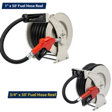 Diesel Fuel Hose Reel Retractable Spring Driven Auto Swivel Rewind 300 PSI