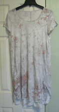 Womens Stretch Knit Cap Sleeve Scoop Neck Round Hem Print Midi Dress Size M