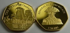 VICE ADMIRAL HORATIO NELSON & THE BATTLE OF TRAFALGAR 24ct Gold Commemorative