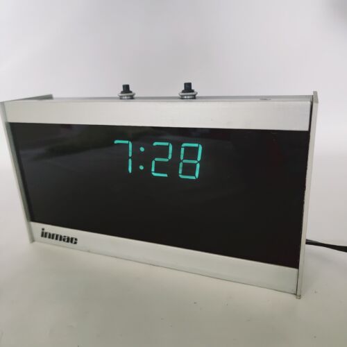 De colección Raro Inmac Reloj LED de Escritorio Metal Vidrio Semiconductor Reacondicionado - Imagen 1 de 11