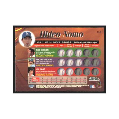 1998 Fleer Legends Of Today Hideo Nomo Dodgers #118 | eBay