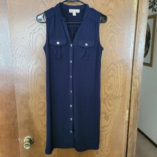 Michael Kors Sleeveless Shirt Dress Sz. XS  Navy Blue 