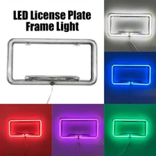 Universal Neon License Plate Frame 12V LED Light Car Front Rear Holder Cover