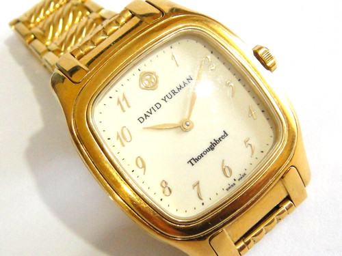 DAVID YURMAN SOLID 18K GOLD THOROUGHBRED CABLE WATCH