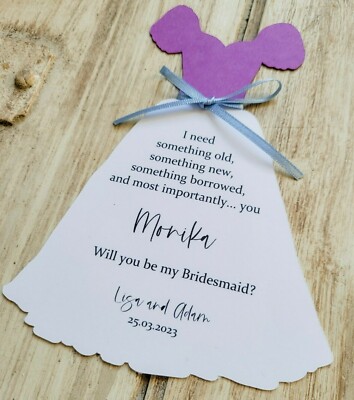 Personalisierte Will you be my Bridesmaid Karte, Brautjungfer, Trauzeugin Vorschlag