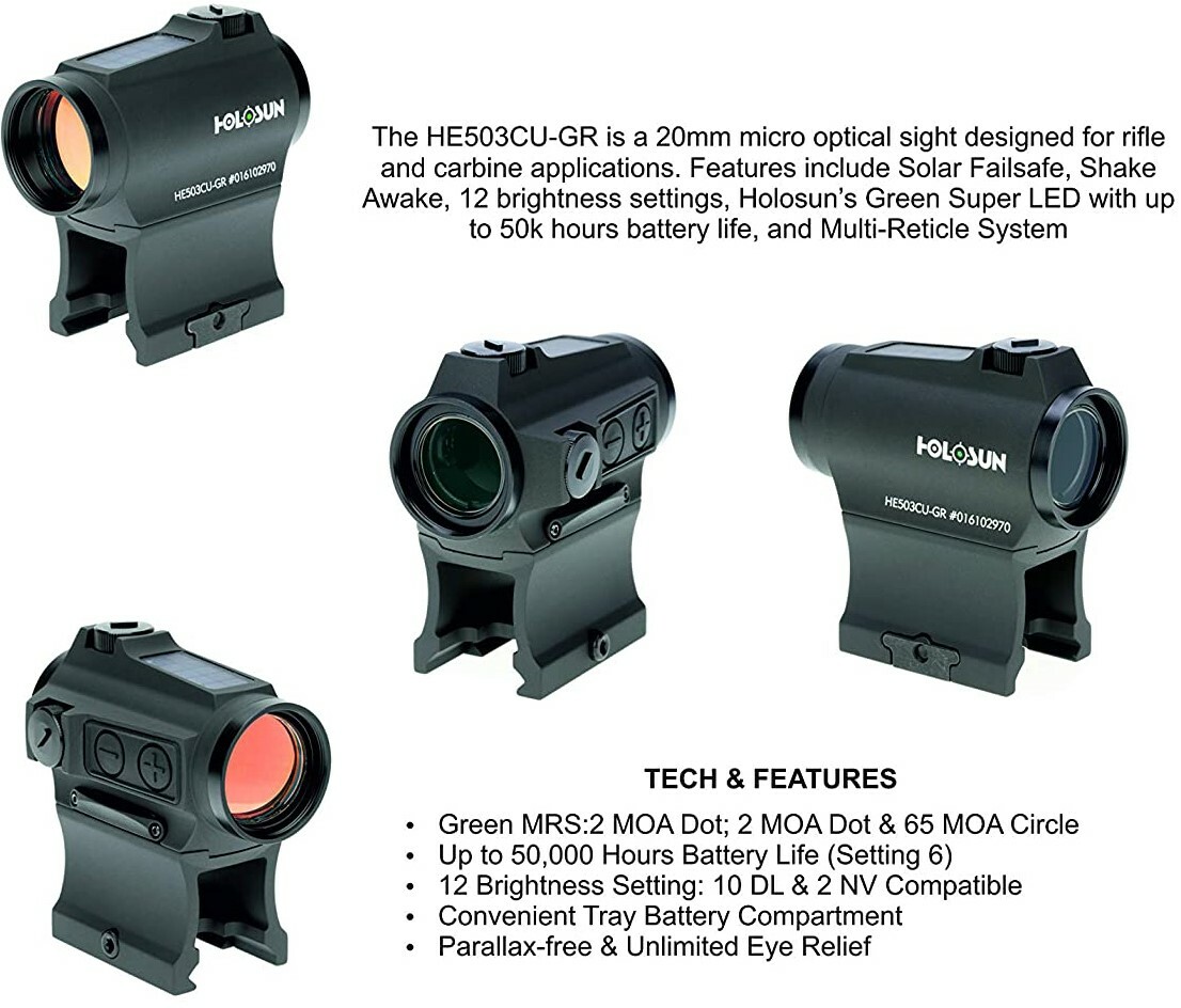 Holosun HE503CU-GR Elite Green Sight with Lens Cleaning Pen and