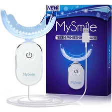 MySmile USB Rechargeable 28-LED Blue Teeth Whitening Light Accelerator With Tray