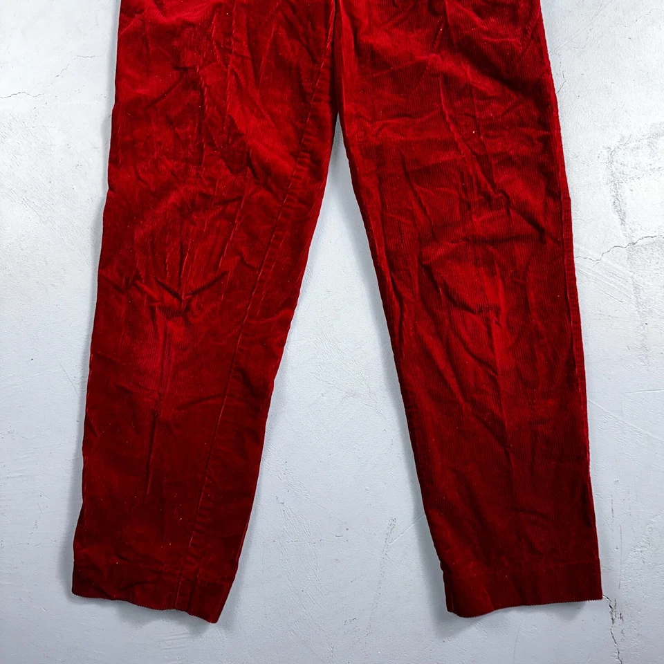 Vintage Slim Corduroy Pants Womens 8 Red 70s 80s Hippie 25x29 Hipster High Rise - Image 4 of 4