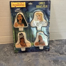 VINTAGE Pocahontas Candles Cake Cupcake Decorations John Smith Powhatan Kocoum