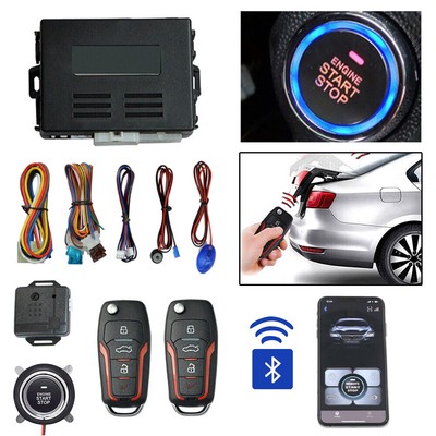 Car Keyless Entry Alarm System Bluetooth Push Button Engine Remote Start&Stop