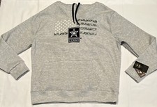 US ARMY PATRIOTIC MENS HOODIE SWEATSHIRT CAMO FLAG SZ LARGE NWT