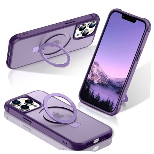 Magnetic Stand Ring for iPhone 13 Pro Max Case in Military Purple