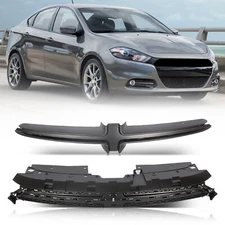 Front Upper Grille and Bumper Grille Molding Trim 2PCS For Dodge Dart 2013-2016