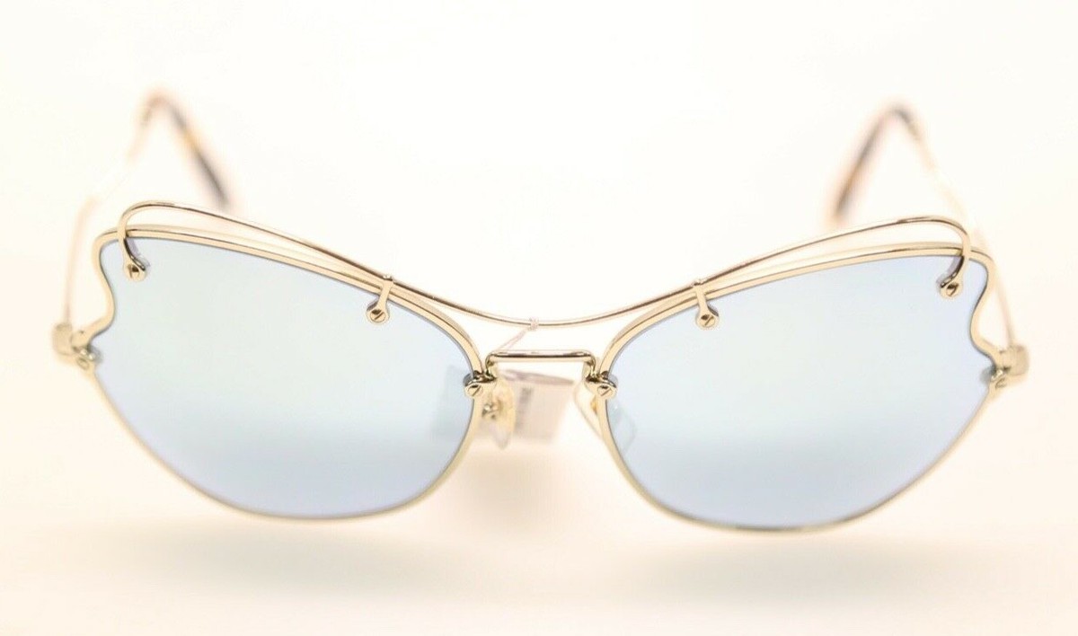Miu Miu SMU 56R ZVN-5Q0 Gold/ Blue Mirror Women Sunglasses  display picture 1