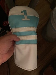 Callaway Driver Head Cover #1 in Aqua Blue and White