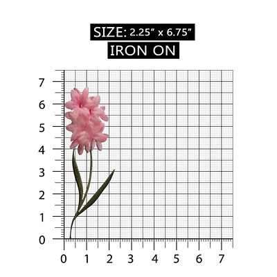 ID 6236 Pink Lace Hyacinth Flower Patch Garden Bloom Embroidered