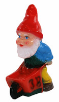 Deko Figur Zwerg H 27 Cm Gartenzwerg Mit Karre Stehend Gartenfigur Kunststoff