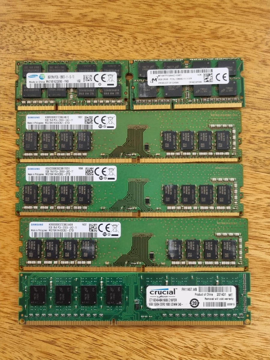 Various Job Lot 8GB Desktop Laptop Memory Ram Sticks Samsung Hynix