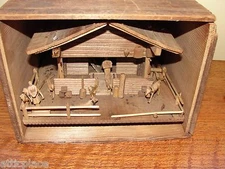ANTIQUE HAND MADE FARM HOUSE MODEL WITH BOX