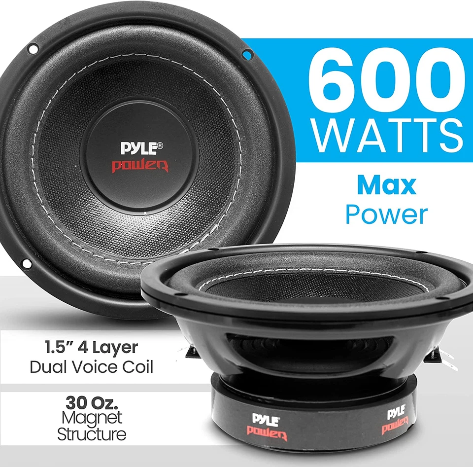 Altavoz de audio subwoofer para automóvil Pyle 600 vatios de potencia sistema de sonido estéreo Foto 3 de 4
