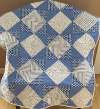 Baby Quilt. Baby Boy Quilt. Blue  white Quilt. 35X49 Crib Size Quilt.