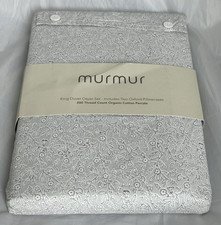 Murmur Silva Cotton Percale Duvet Cover Set, Cloud Grey - KING - RRP �130