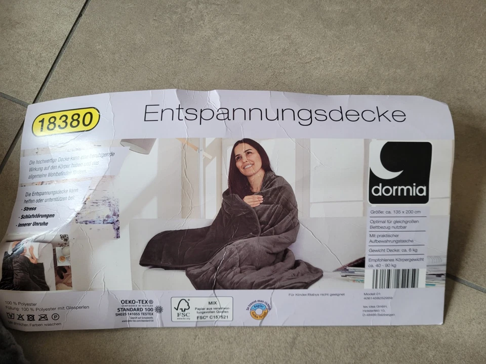 dormia Entspannungsdecke 6 kg anthrazit **Wie neu** - Bild 3 von 4