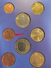 Belgium Euro Coins Set – 1999–2002 Uncirculated – 2 Cent 2000 180° Die Rotation.