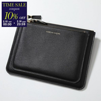 Comme Des Garcons Clutch Bag Sa5100Op Men'S Wallet Pouch Leather Logo Black Cp T