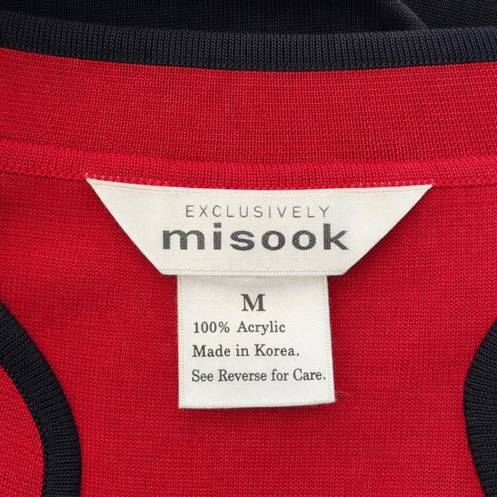 Exclusively Misook Raspberry Red Black Striped Op… - image 4