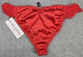 NWT For Love and Lemons Skivvies Red Side Undie Cheeky Lace Detail Panties