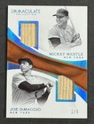 2017 Panini Immaculate Mickey Mantle & Joe DiMaggio Dual GU Bat 1/5 Yankees