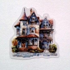 Fairy Tale Castle House Clear Vinyl Decal Sticker Water Resistant Laptop Gift