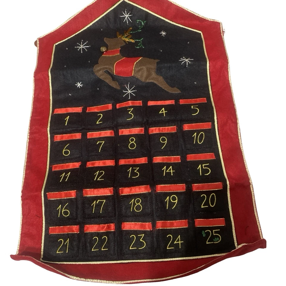 Calendario colgante de pared de renos de Navidad cuenta regresiva de vacaciones nuevo con etiquetas Foto 2 de 4