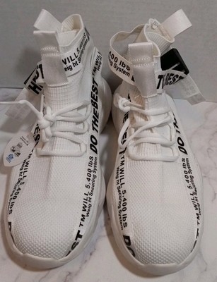 Furuian Do The Best Steel Toe Sneakers Shoes Women 11 Men 10.5 White High Top 