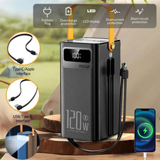 70000mAh Portable 120W Power Bank Large Capacity External Battery Fast Charging