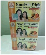 X 6 ORIGINAL Nano xtra White Papaya & Carrot Glutathion Soap 💯 Satisfaction 
