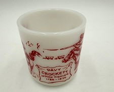 Davy Crockett Red Indian Fighter Mug. Vintage 1950s Hazel Atlas Collectible