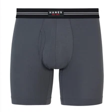 Hanes Perfect Flex Men's Boxer Brief Underwear, Lightweight & Breathable, Grey,