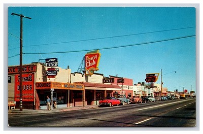 Store Signs And Old Cars, Mojave California CA Postcard