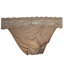 b.temptd by Wacoal Lace Trim Bikini Brief Panty Nude Tan US 7 932182