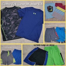 BOYS CLOTHES LOT 10PC, pull-on athletic shorts, t-shirts, adidas, under armour