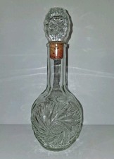 Vintage Potter Distillery Canada GLASS LIQUOR DECANTER BOTTLE w STOPPER 9" Tall