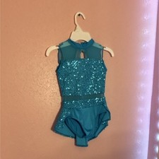 Weissman Girls Blue Sequin Dancewear Outfit IC Nylon Spandex Polyester