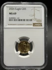 2026 Gold $5 Eagle NGC MS69 1/10th OZ