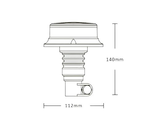 Baliza LED giratoria con 3 patrones de destello 12V24V ECE E9 con tubo a presión - Imagen 2 de 4